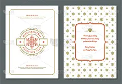 圣诞贺卡设计模板与报价标签矢量插图