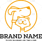 creative logo design dog and cat template