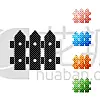 black garden fence wooden icon isolated on white