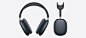 AirPods Max 的正面图和侧面图。