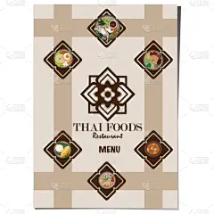 菜单,模板,插画,泰国食品,香料,食品,米,泰国,餐具,餐馆