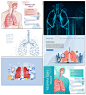 扁平肺部人体呼吸道解刨医疗医学科技感染扁平化插画海报设计模板