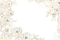 Golden flowers background hand drawn Free Vector