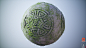 Celtic Stone, David Buttress : Knot design created in Illustrator, everything else procedural created in Substance Designer, rendered in Marmoset Toolbag.