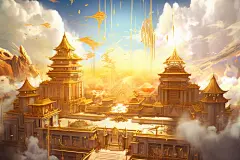金色神话建筑游戏古风原画