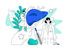 全国护肝日医疗人物扁平矢量概念运营手绘插画插画下载