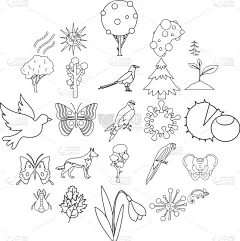 轮廓,自然,计算机图标,可爱的,华丽的,脚踏车,环境,植物群,婚礼,布置