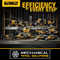 Photo by DEWALT POWER TOOLS on August 30, 2023. May be an image of hand drill, grinder, wrench and text that says 'DEWALT EFFICIENCY AT EVERY STEP TM MECHANICAL TOTAL SOLUTIONS'.