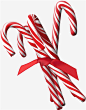 圣诞节红色条纹拐杖糖卡通元素