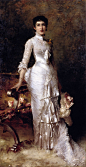 朱利叶斯·勒布朗·斯图尔特（1855年至1919年）年轻美丽的白色礼服
