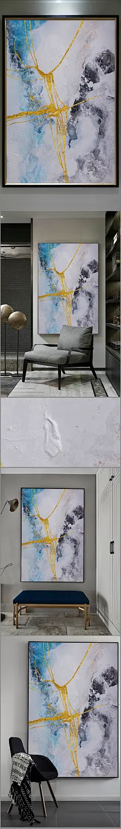 现代艺术轻奢纯手绘抽象艺术玄关油画