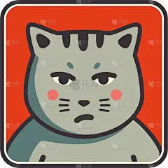 可爱的,猫,图标,头像,脾气暴躁的猫,分离着色,宠物,创造力,肖像,性格