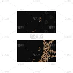 为您的业务访问名片黑色与印度棕色装饰。
