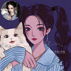 真人照片转纯手绘头像设计插画情侣手工定制漫画卡通Q版结婚礼物-淘宝网