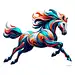 Abstract Colorful horse running vector