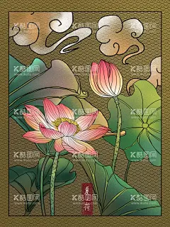 古典荷花花卉插画         - 源文件下载【酷图网】古典荷花花卉,古风,牡丹,丹顶鹤,中国风,国风,国潮,中式,新中式,现代,复古,古典,文化,传统文化,传统,民族风,背景,景观,壁纸,招贴,海报,地产,广告,宣传,详情页,店铺首页,展板,花草,彩页,传单,水墨,元素,装饰,创意,图案,素材,手绘,插画,插图,PSD文件,PSD,