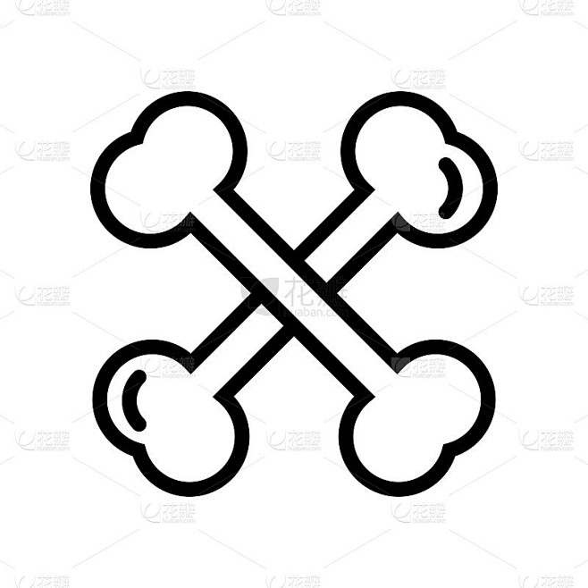 骨图标矢量标志模板插图
