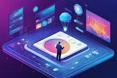 生态链大数据数据可视化插画图片