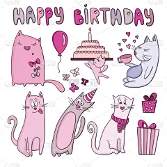 矢量,野生猫科动物,生日卡,周年纪念,请柬,贺卡,背景分离,蛋糕,食品,狗