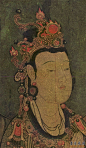 帝释梵天图，北墙西侧从东往西诸天排列顺序是：帝释天、北方多闻天王、西方广目天王、菩提树神、辩才天、月天、鬼子母、散脂大将、密迹金刚、阎摩罗王。@北坤人素材