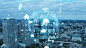 智慧城市与通信网络概念。物联网(IoT)。5克。无线通信。