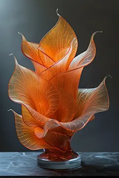 精美花朵植物玻璃艺术品