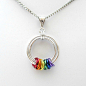 Rainbow chainmail pendant necklace
