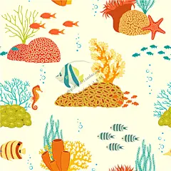 A1206矢量卡通海洋生物鲸鱼螃蟹珊瑚海龟热带鱼章鱼 AI设计素材-淘宝网