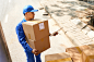 Courier Unloading Truck