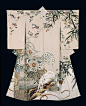 Ueno Tameji  Yuzen dyeing ceremonial kimono of hitokoshi silk crepe “Delight”, made in 1954