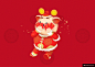 猪年卡通2019红色喜庆红包发财小猪041模板平面设计