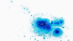 蓝色墨水溅在白色上。