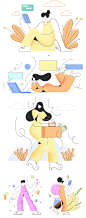 流行39款艺术色彩男女人物运动互联网UI插画AI格式Sketch格式素材-淘宝网