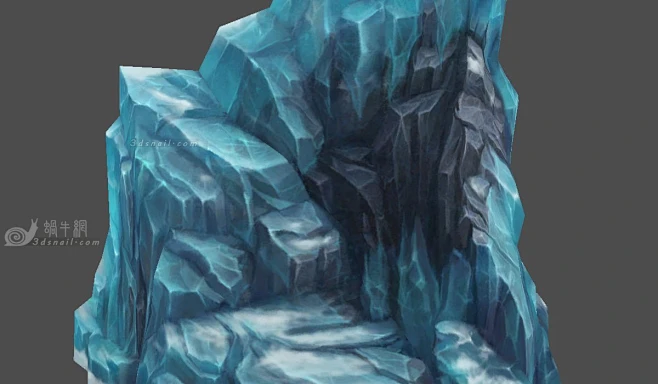 冰山，冰封山体，冰冻石头，冰石头，雪地石头，蜗牛网资源，蜗牛模型网 - 山石模型 - 蜗牛模型网 - www.3dsnail.com