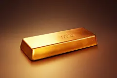 雍容华贵的大块黄金块金条摄影图片