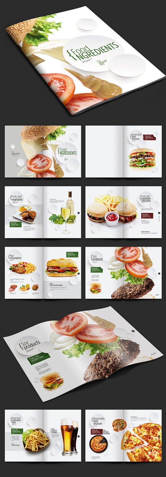 美食画册版式设计PSD素材下载_企业画册...