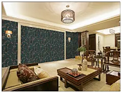 典雅PVC塑料田园卧室老人房_壁纸大全_雅特居家壁纸网