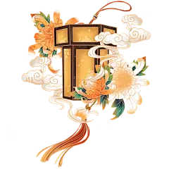 国潮  复古  花 灯