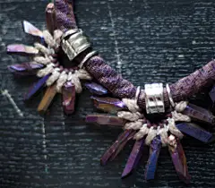 拉脱维亚设计师JaneLidia 紫石英水晶棉绳编织浪漫项链 紫色的海-淘宝网