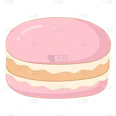 手绘-可爱粉色系美食贴纸-马卡龙