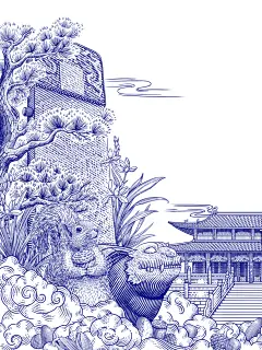 三只松鼠｜孔庙联名坚果礼盒插画