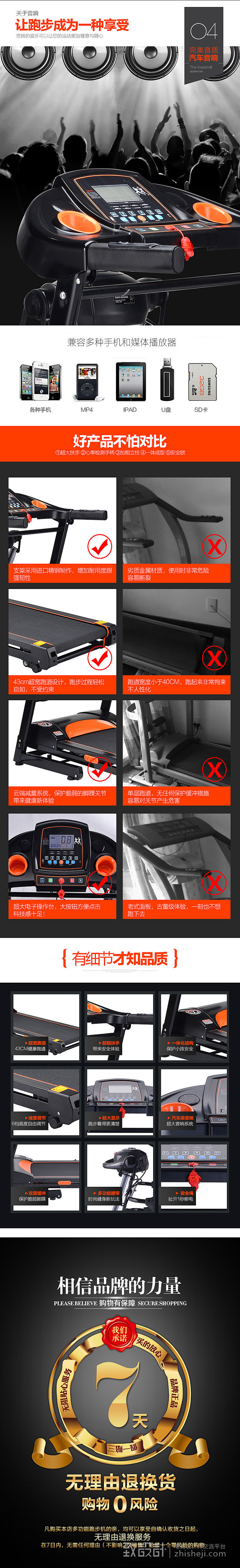 多功能跑步机爆款详情页设计 运动健身器材...