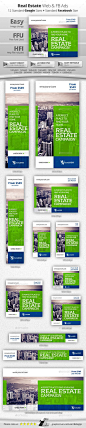 Flat Real Estate Web & Facebook Banners - Banners & Ads Web Elements: 