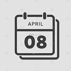 日历,四月,8日,传媒,事件,贺卡,背景分离,月,技术,模板