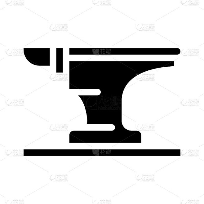 铁砧锻造金属符号图标矢量插图