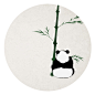 竹间系列——国画熊猫