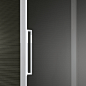 matt bianco latte colour aluminium frame. Transparent grey tempered glass. Matt bianco latte colour aluminium handle