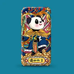 国潮风插画国潮牛年国潮熊猫卡通牛手机壳打火机钥匙套文创包装插画【点图可下载】