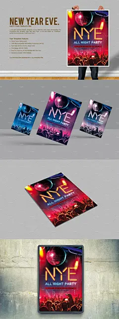 新年前夜倒计时派对海报模板 New Year Eve Party Flyer [psd]