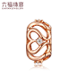 六福珠宝DEAR Q系列镂空爱心钻石串珠手绳18K金钻石吊坠DQ29073-tmall.com天猫